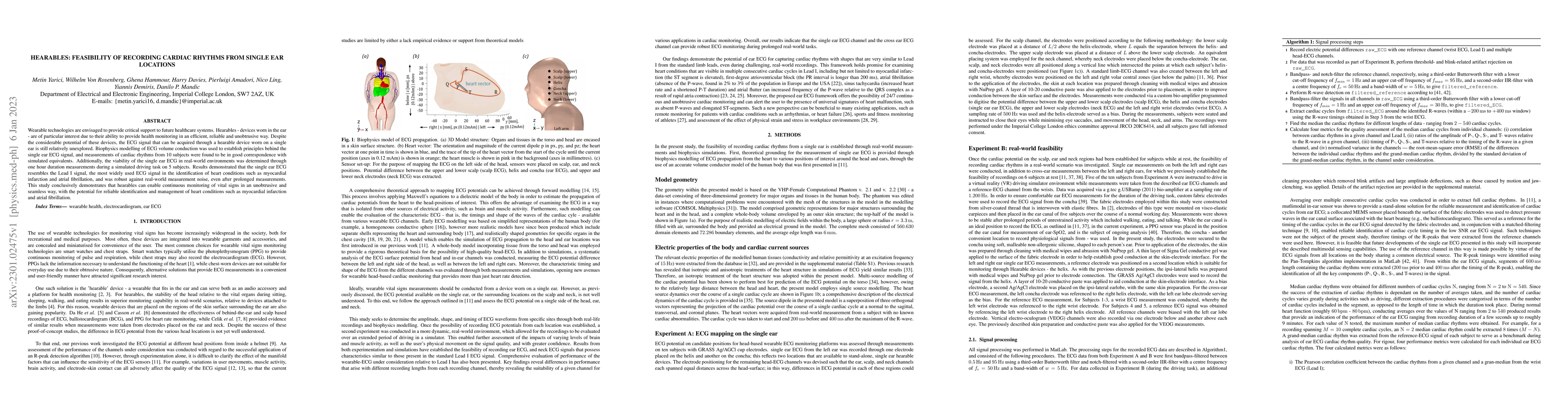Thumbnail for Hearables: Feasibility of Recording Cardiac Rhythms from Single Ear
  Locations