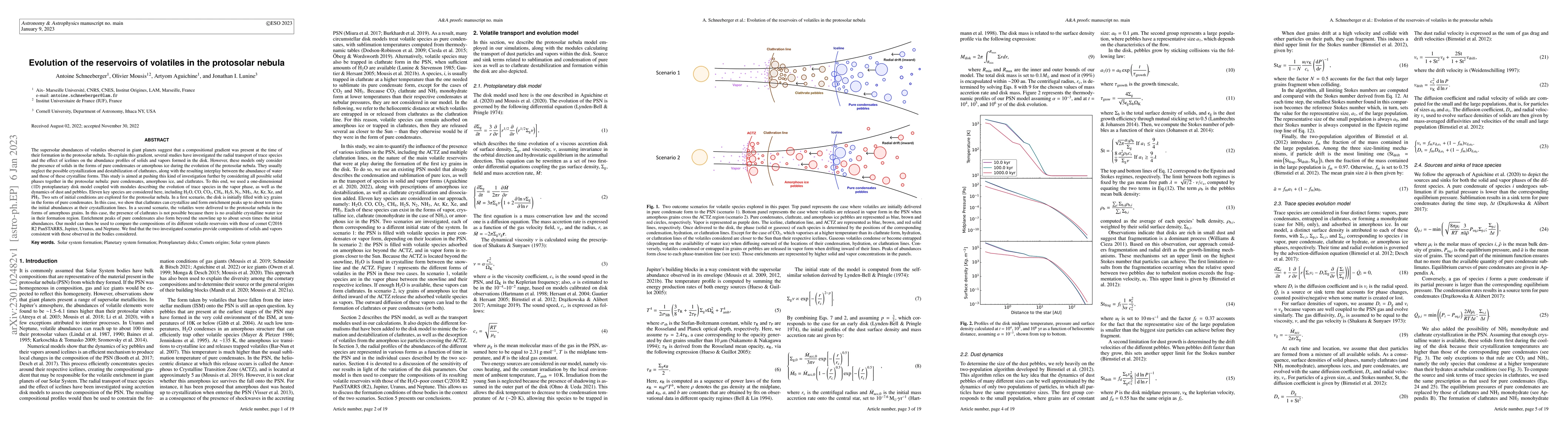 Thumbnail for Evolution of the reservoirs of volatiles in the protosolar nebula