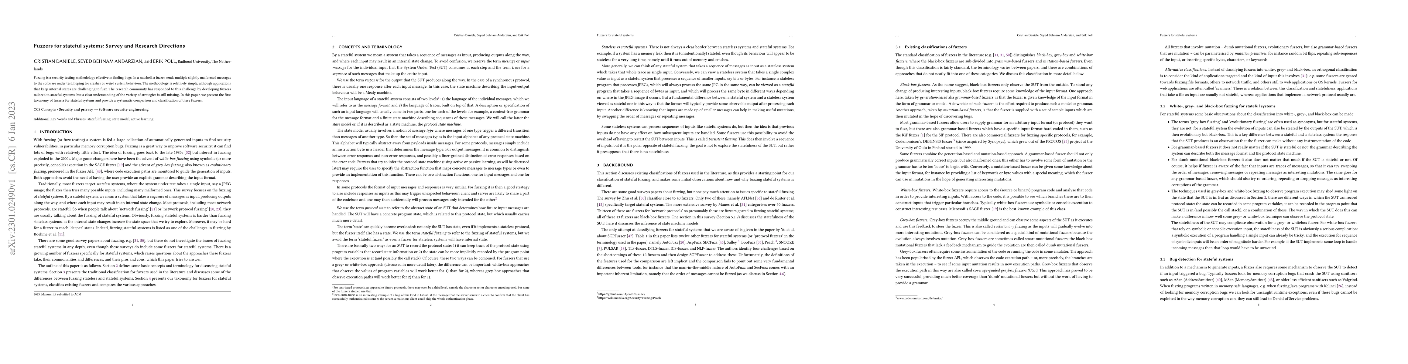 Thumbnail for Fuzzers for stateful systems: Survey and Research Directions