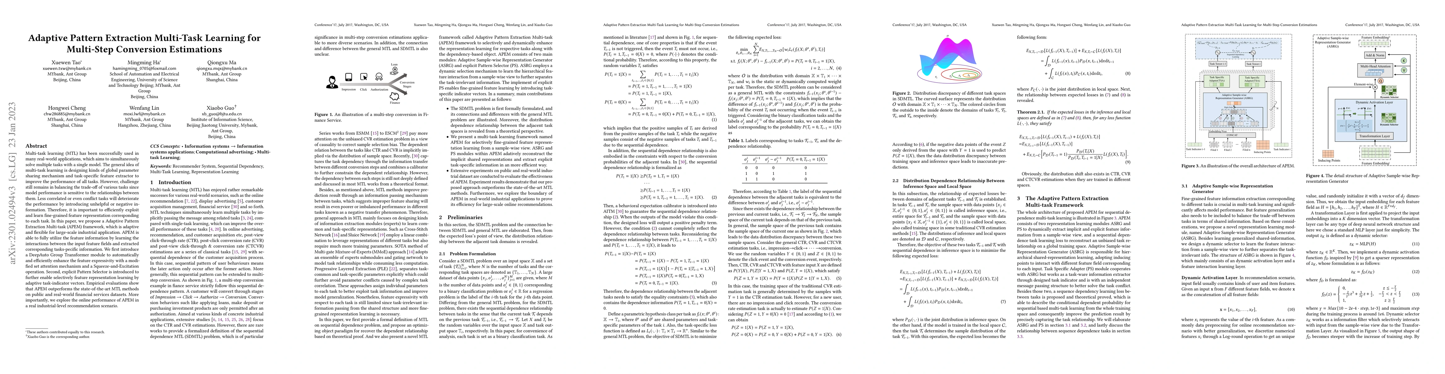 Thumbnail for Adaptive Pattern Extraction Multi-Task Learning for Multi-Step
  Conversion Estimations