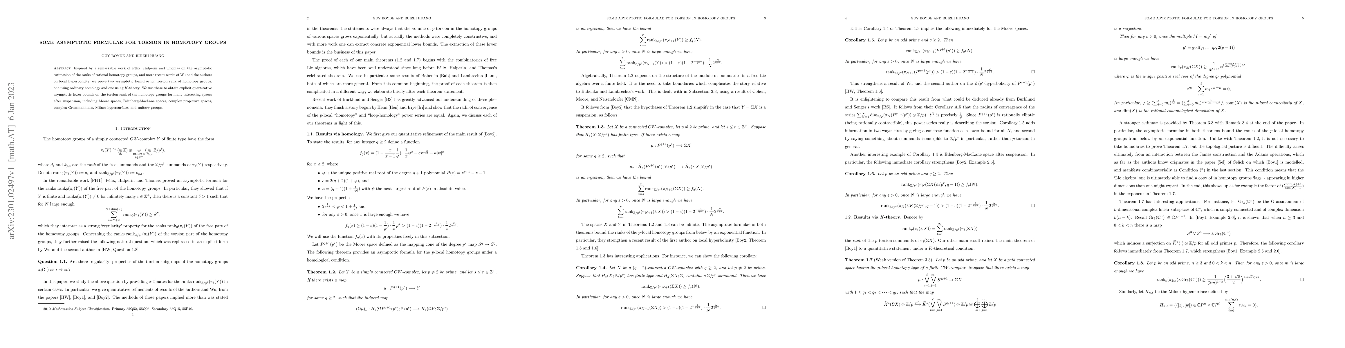 Thumbnail for Some asymptotic formulae for torsion in homotopy groups