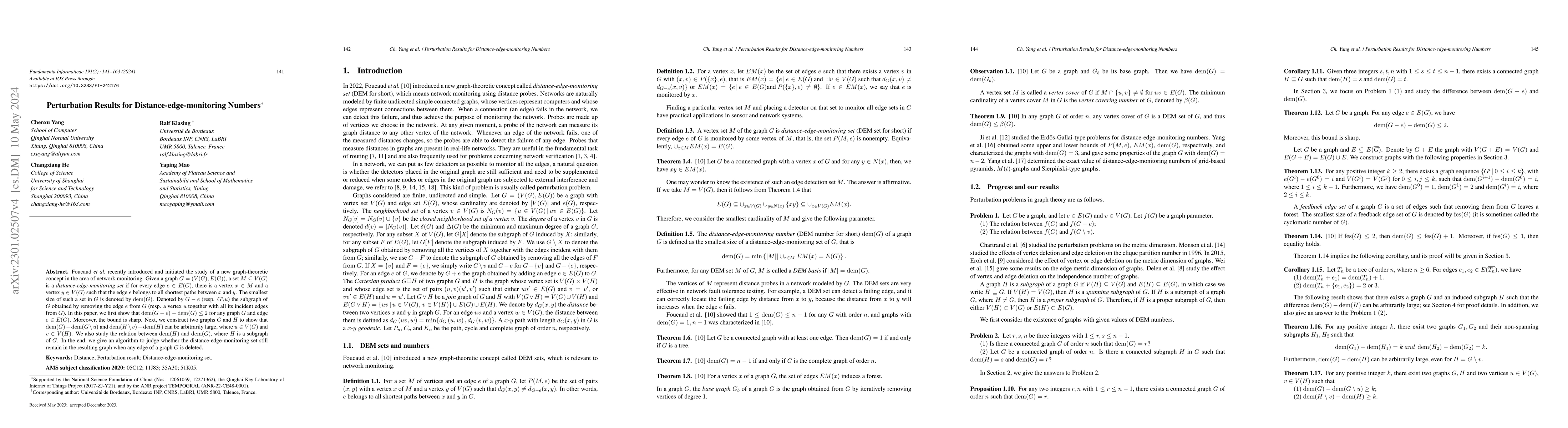 Thumbnail for Perturbation results for distance-edge-monitoring numbers