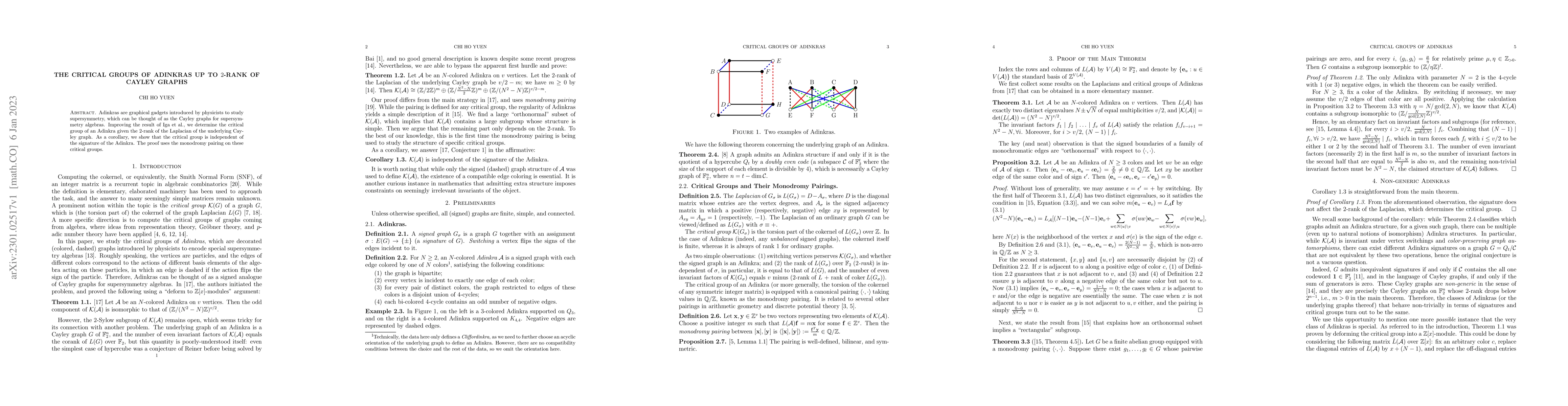 Thumbnail for The Critical Groups of Adinkras up to 2-Rank of Cayley Graphs
