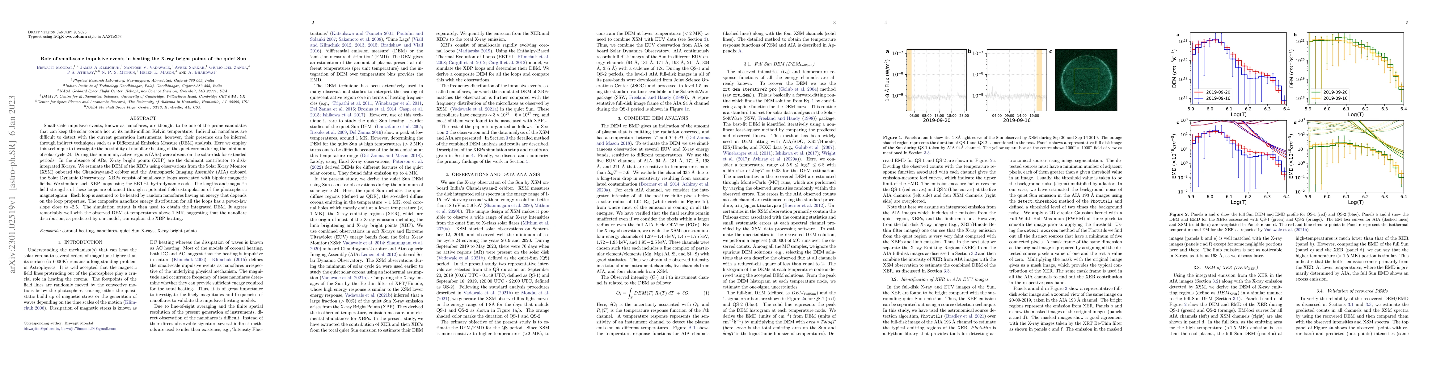 Thumbnail for Role of small-scale impulsive events in heating the X-ray bright points
  of the quiet Sun