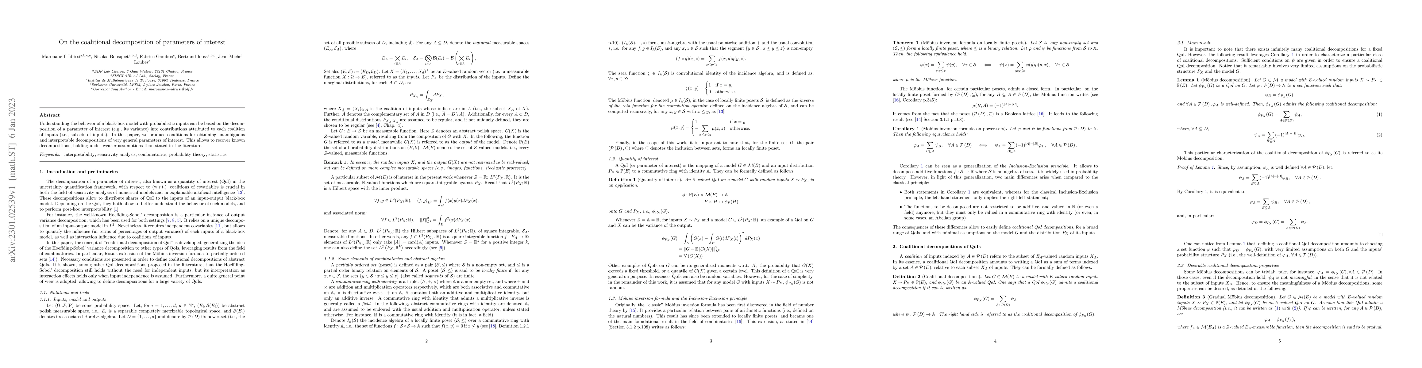 Thumbnail for On the coalitional decomposition of parameters of interest