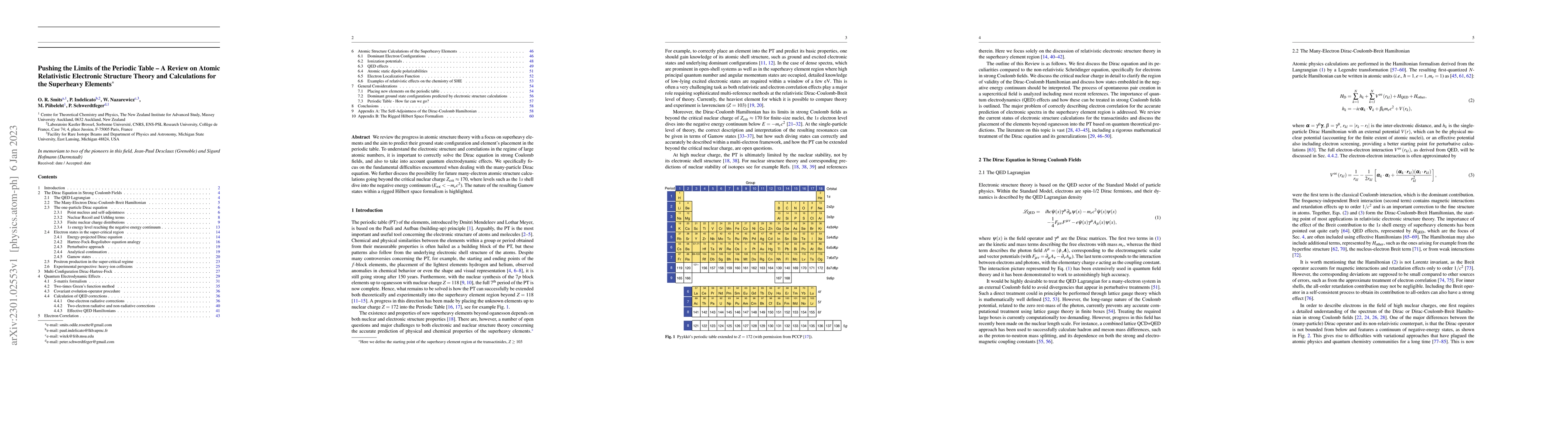 Thumbnail for Pushing the Limits of the Periodic Table -- A Review on Atomic
  Relativistic Electronic Structure Theory and Calculations for the Superheavy
  Elements