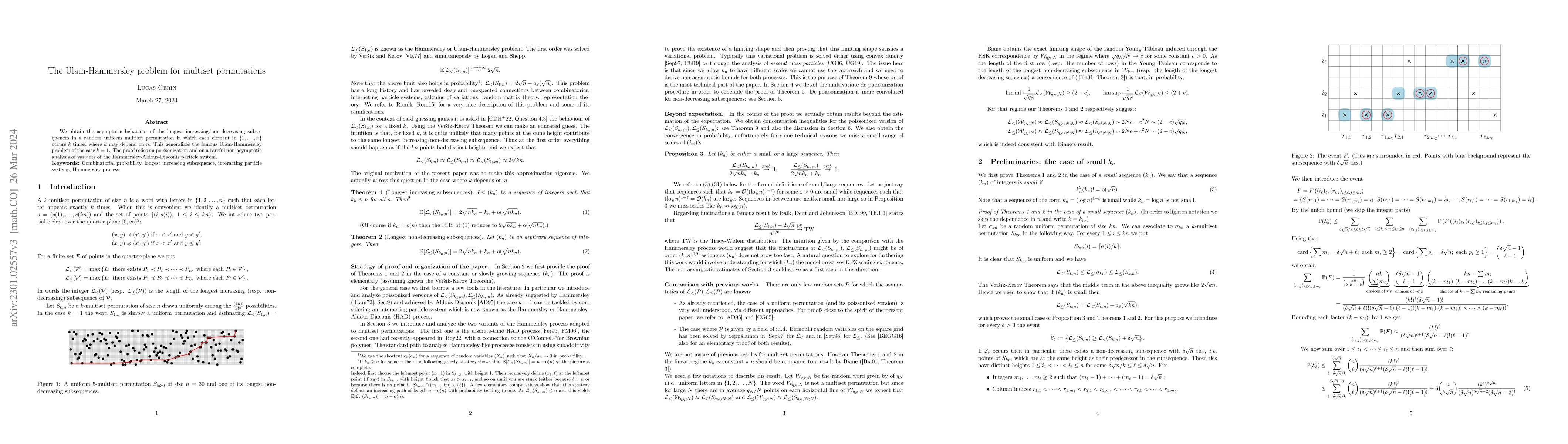 Thumbnail for The Ulam-Hammersley problem for multiset permutations