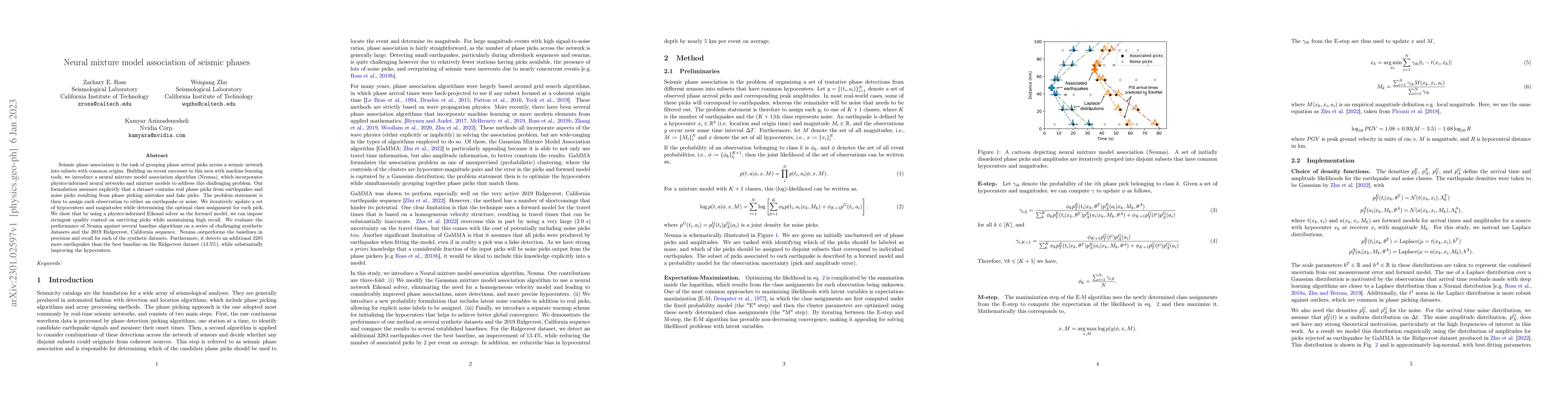 Thumbnail for Neural mixture model association of seismic phases