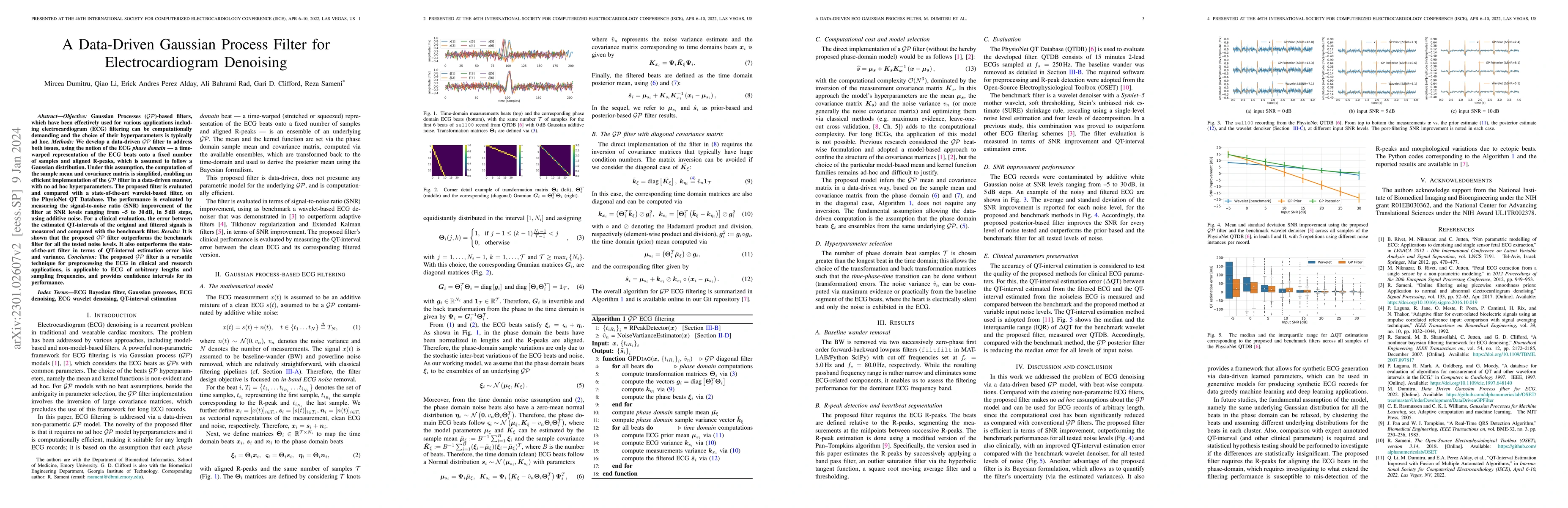 Thumbnail for A Data-Driven Gaussian Process Filter for Electrocardiogram Denoising