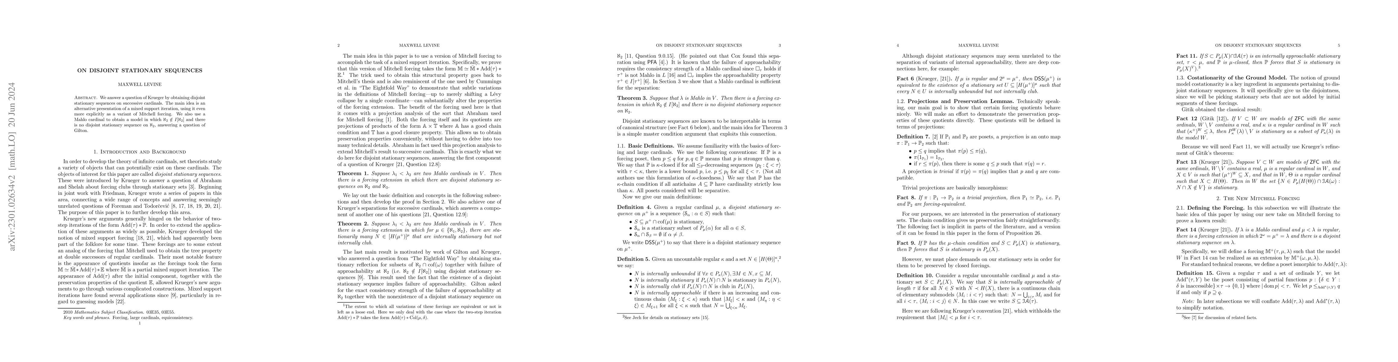 Thumbnail for On disjoint stationary sequences