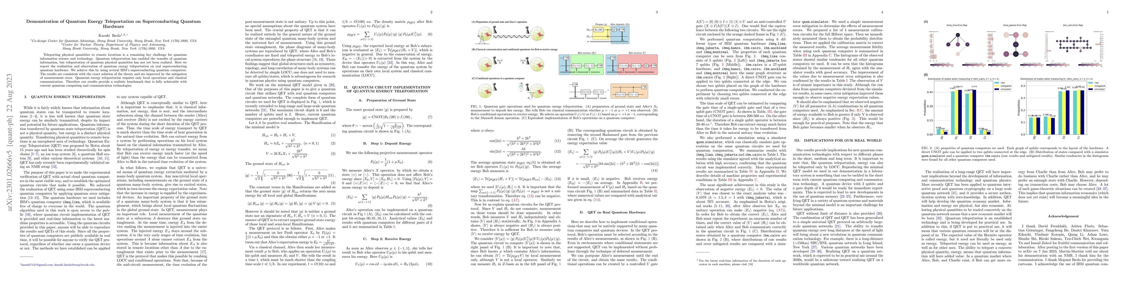 Thumbnail for Demonstration of Quantum Energy Teleportation on Superconducting Quantum
  Hardware