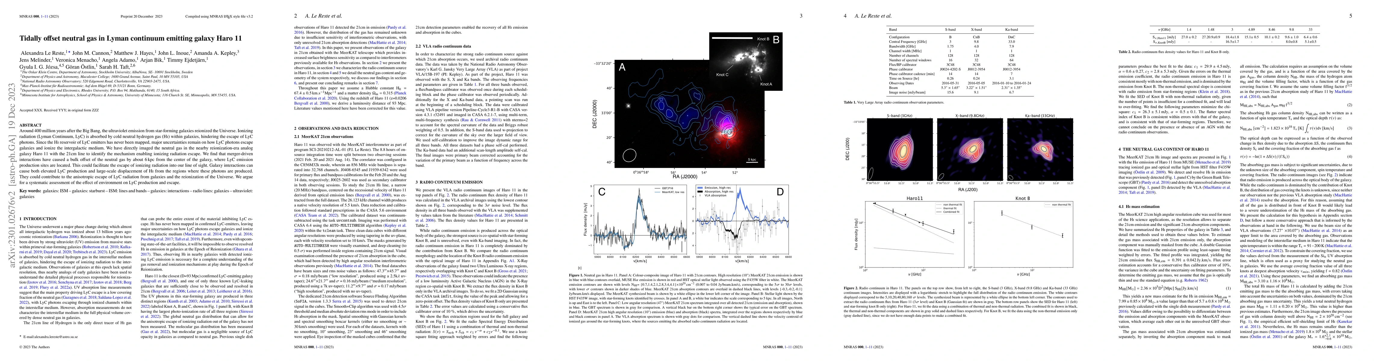Thumbnail for Tidally offset neutral gas in Lyman continuum emitting galaxy Haro 11