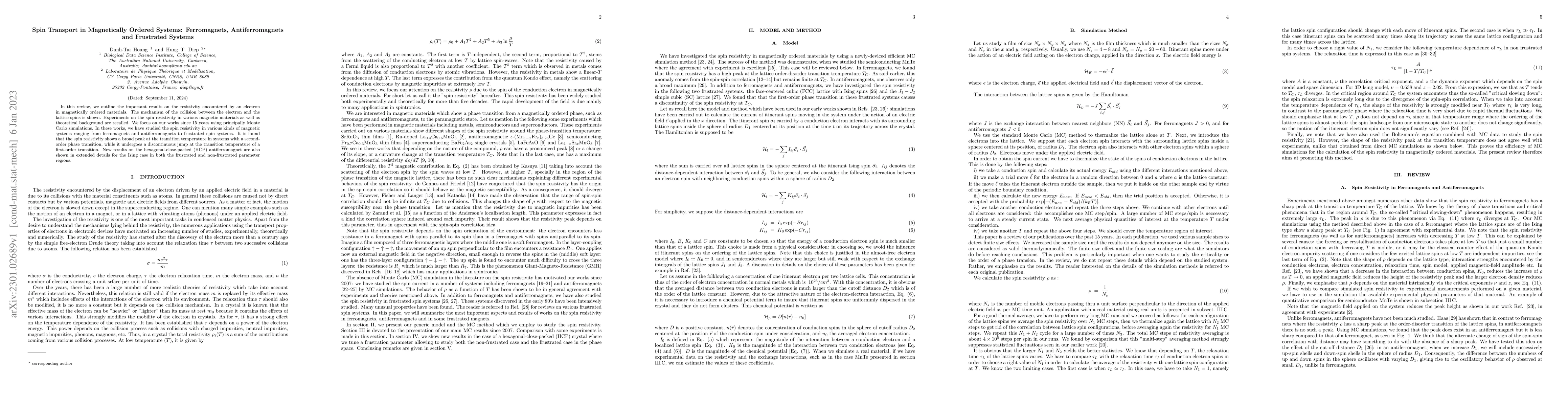Thumbnail for Spin Transport in Magnetically Ordered Systems: Ferromagnets,
  Antiferromagnets and Frustrated Systems