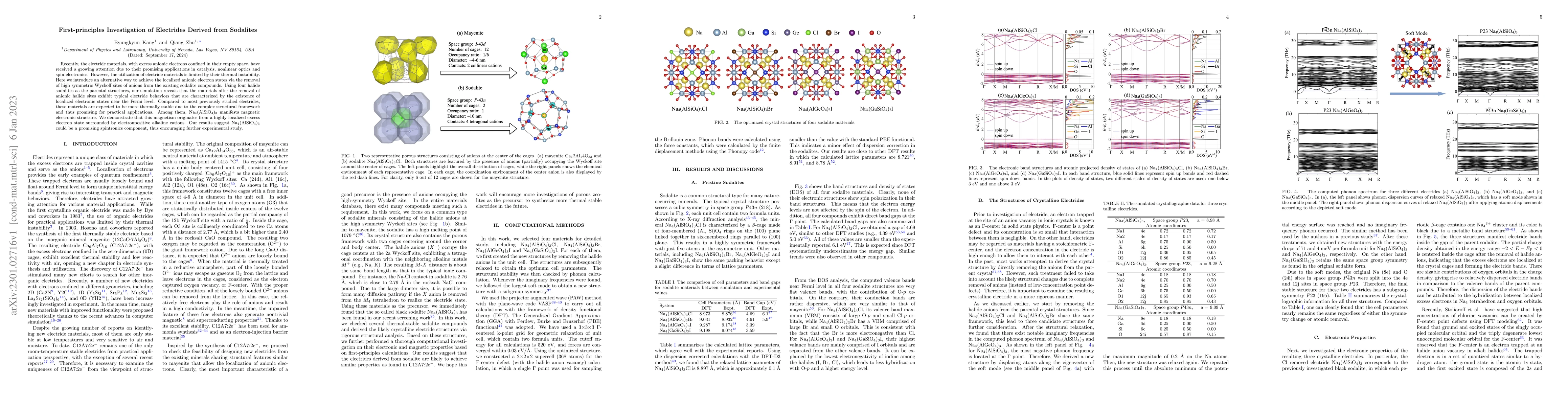 Thumbnail for First-principles Investigation of Electrides Derived from Sodalites