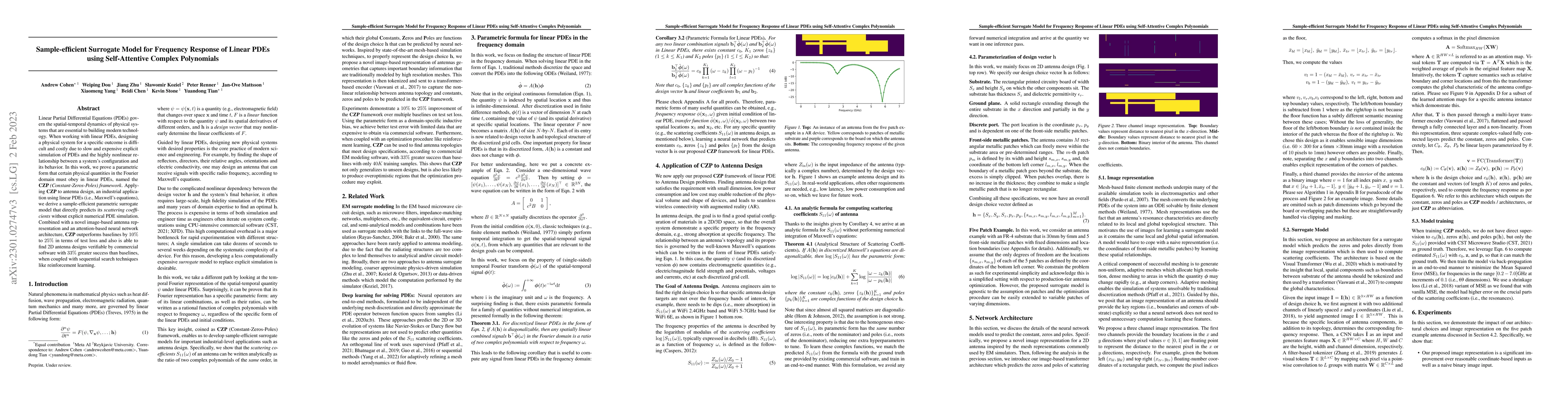 Thumbnail for Sample-efficient Surrogate Model for Frequency Response of Linear PDEs
  using Self-Attentive Complex Polynomials