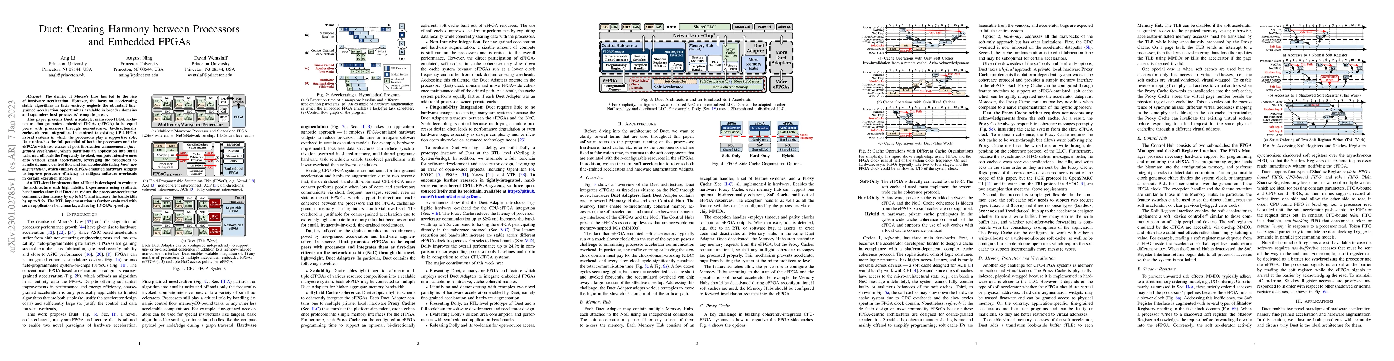 Thumbnail for Duet: Creating Harmony between Processors and Embedded FPGAs
