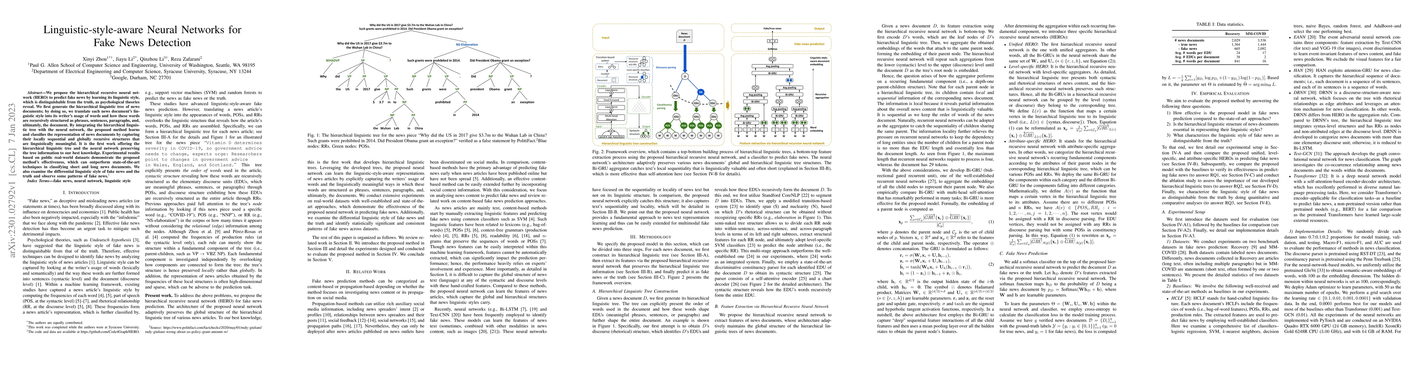 Thumbnail for Linguistic-style-aware Neural Networks for Fake News Detection