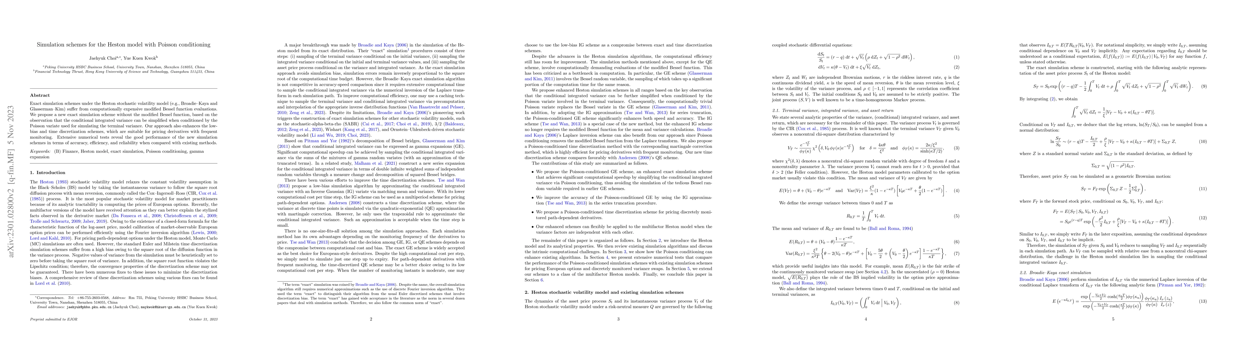 Thumbnail for Simulation schemes for the Heston model with Poisson conditioning