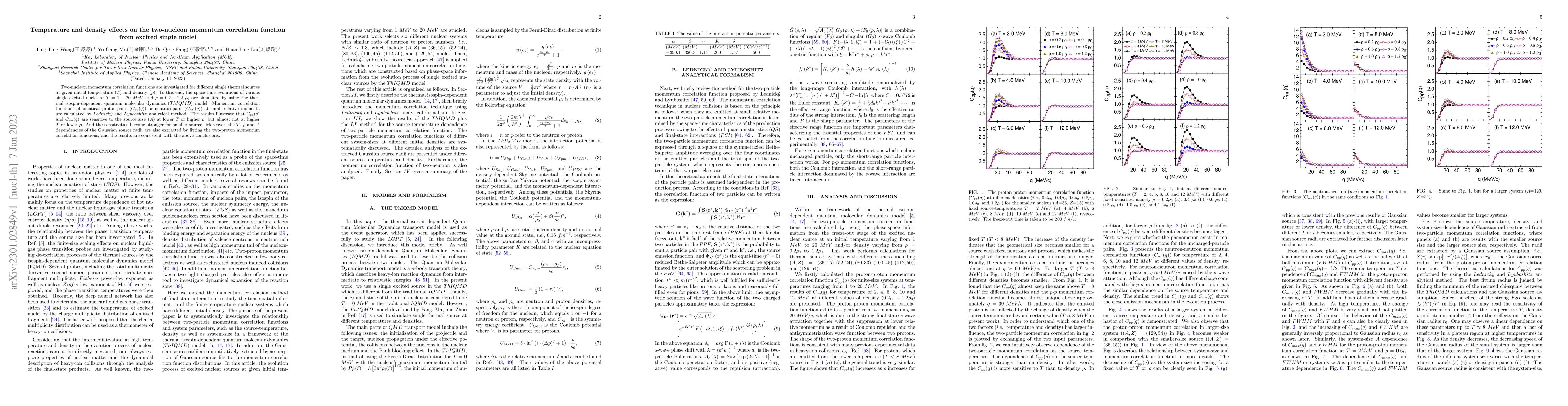 Thumbnail for Temperature and density effects on the two-nucleon momentum correlation
  function from excited single nuclei