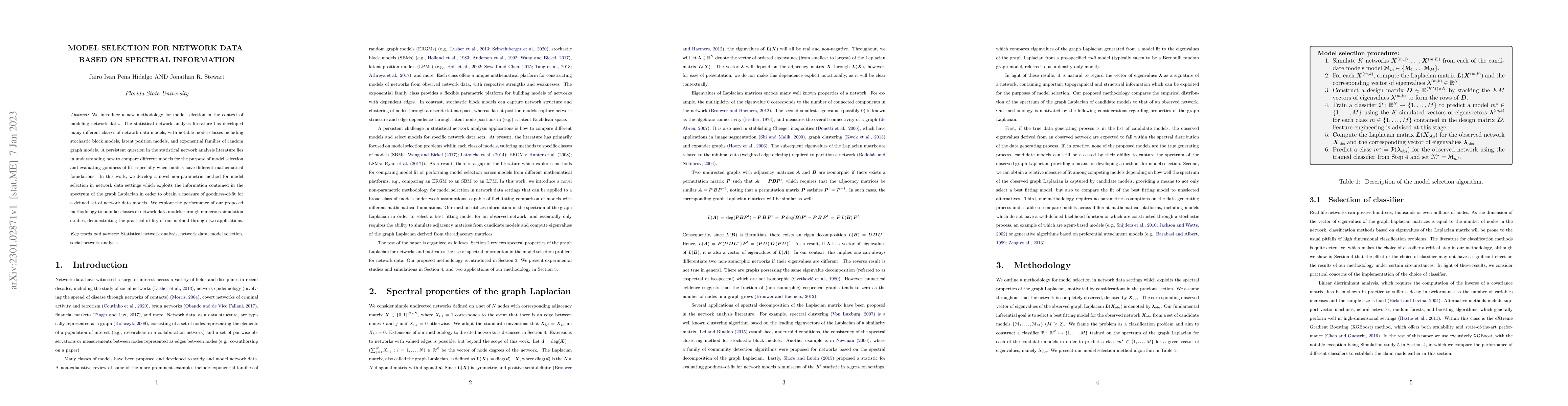 Thumbnail for Model selection for network data based on spectral information
