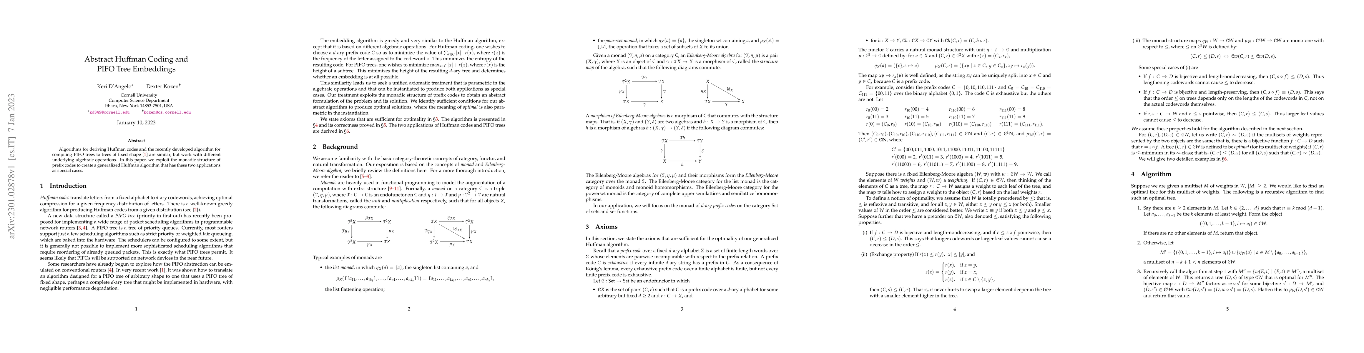 Thumbnail for Abstract Huffman Coding and PIFO Tree Embeddings