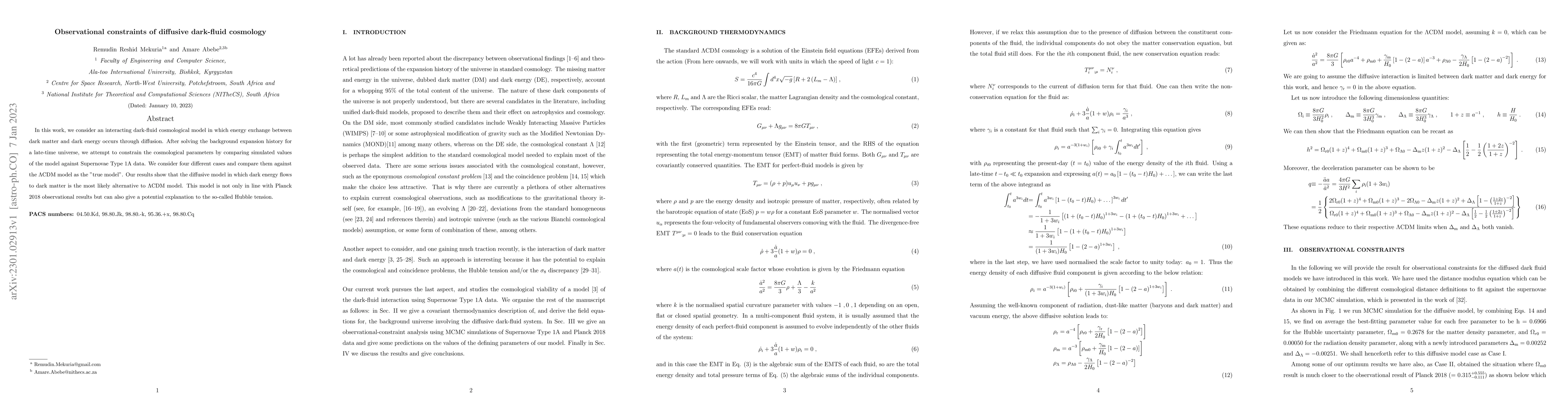 Thumbnail for Observational constraints of diffusive dark-fluid cosmology