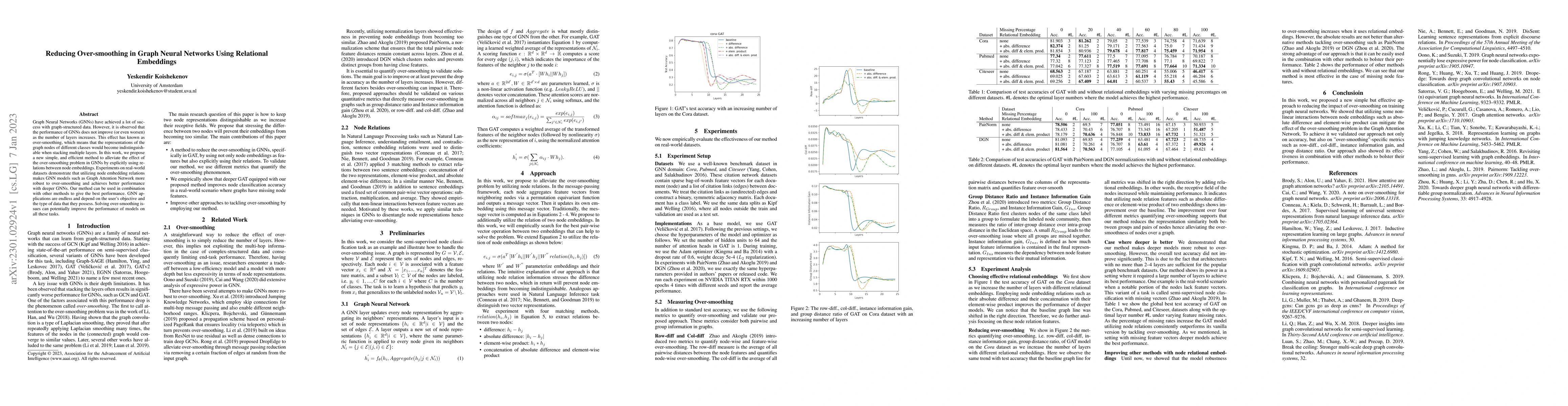 Thumbnail for Reducing Over-smoothing in Graph Neural Networks Using Relational
  Embeddings