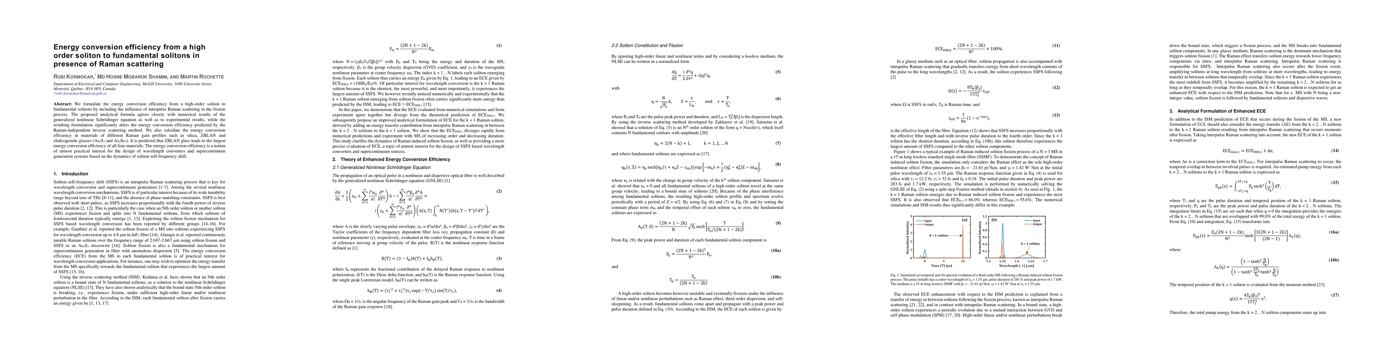 Thumbnail for Energy conversion efficiency from a high order soliton to fundamental
  solitons in presence of Raman scattering