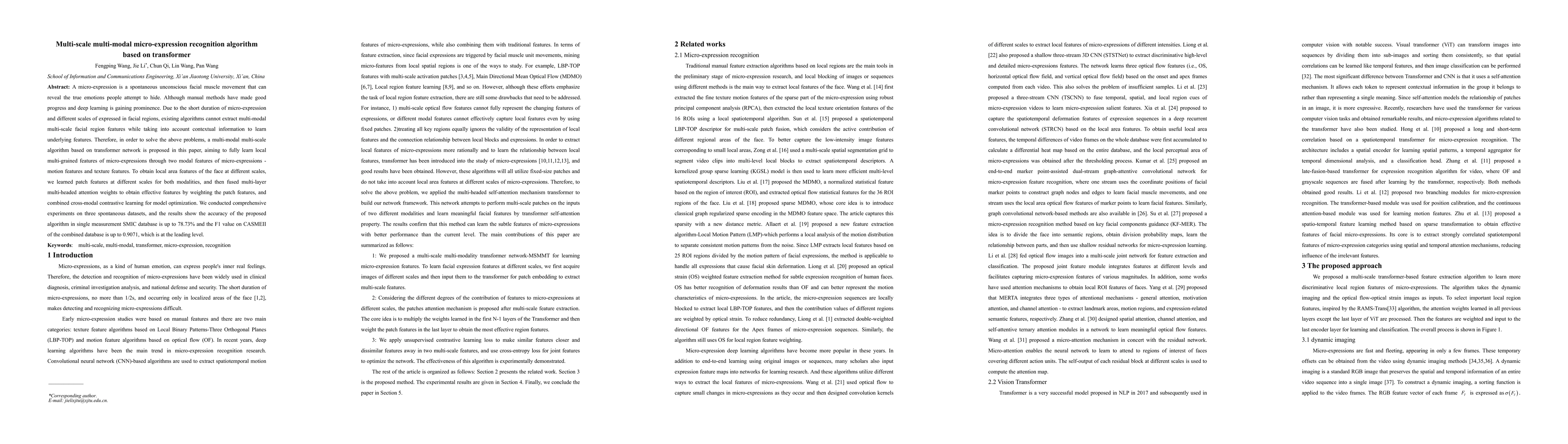 Thumbnail for Multi-scale multi-modal micro-expression recognition algorithm based on
  transformer