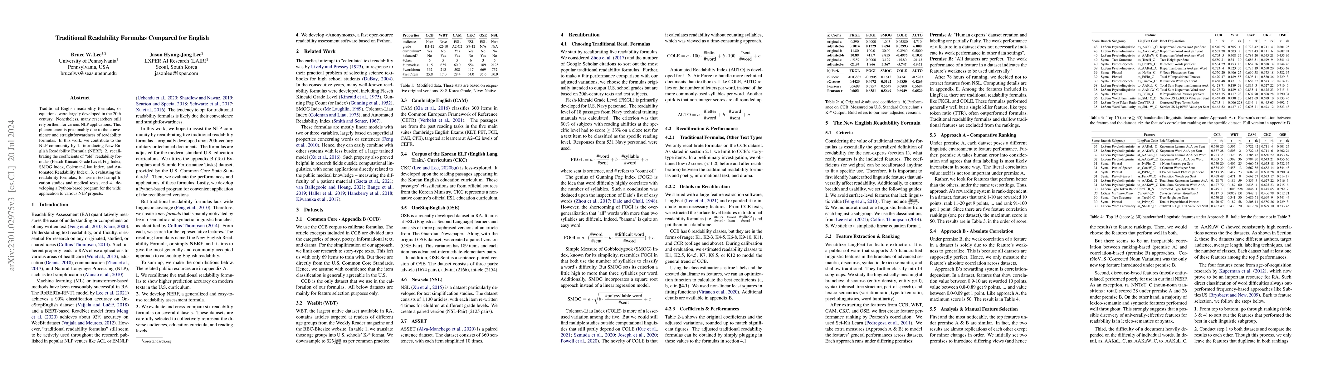 Thumbnail for Traditional Readability Formulas Compared for English