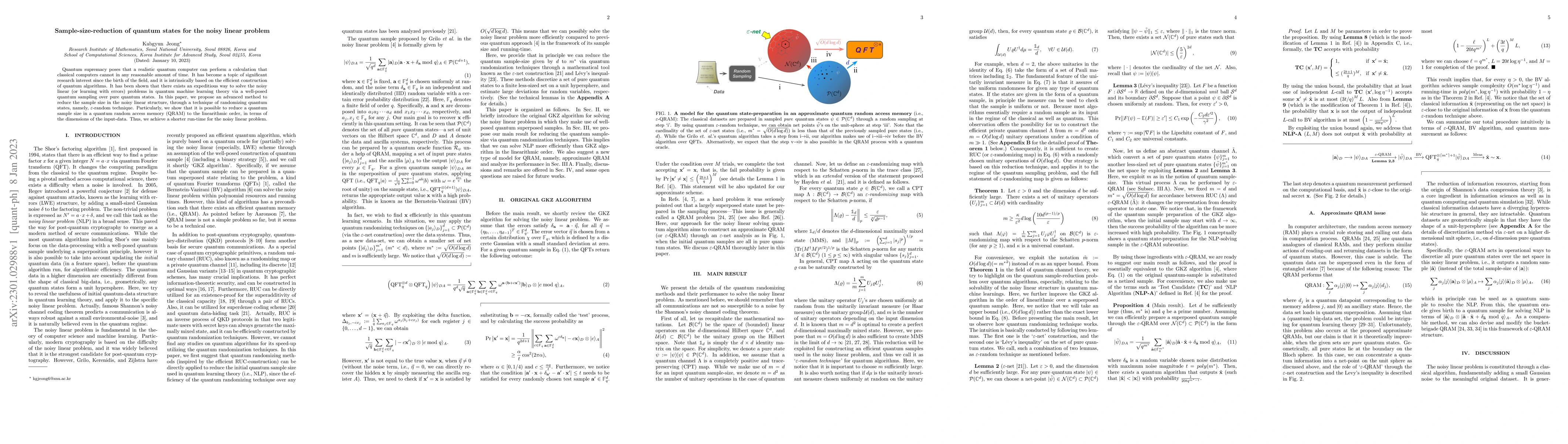 Thumbnail for Sample-size-reduction of quantum states for the noisy linear problem
