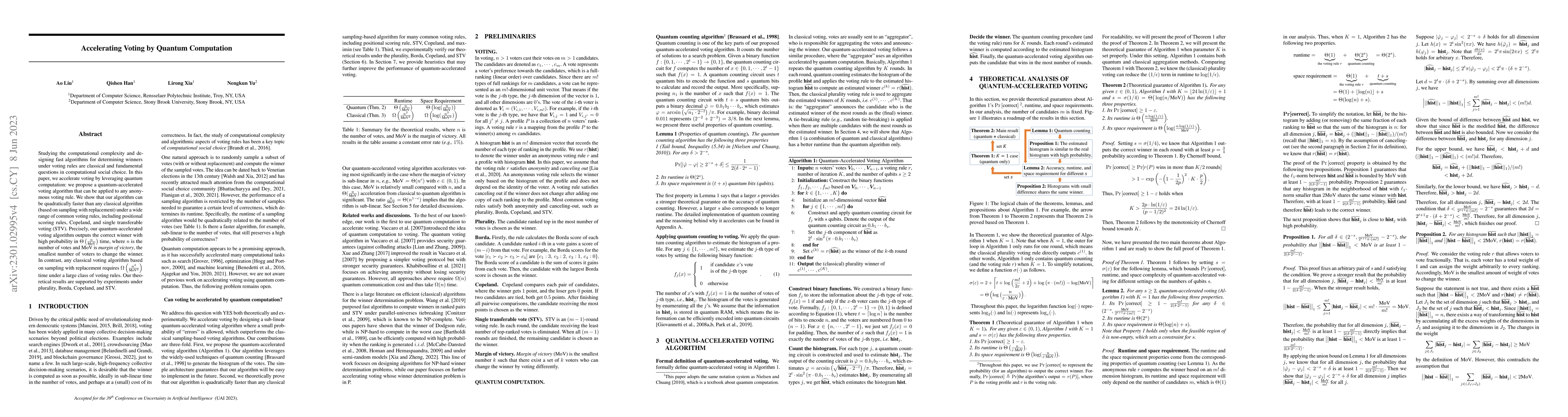 Thumbnail for Accelerating Voting by Quantum Computation