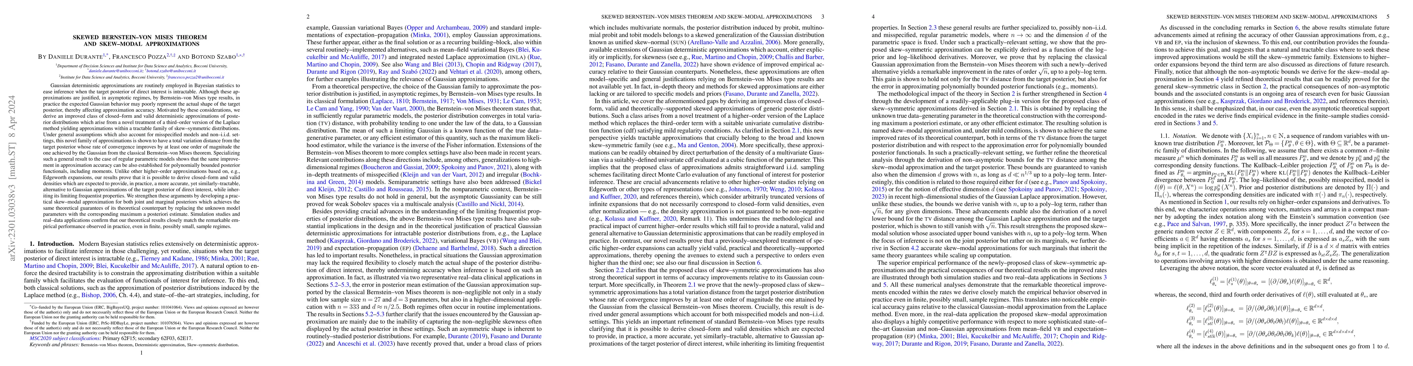 Thumbnail for Skewed Bernstein-von Mises theorem and skew-modal approximations