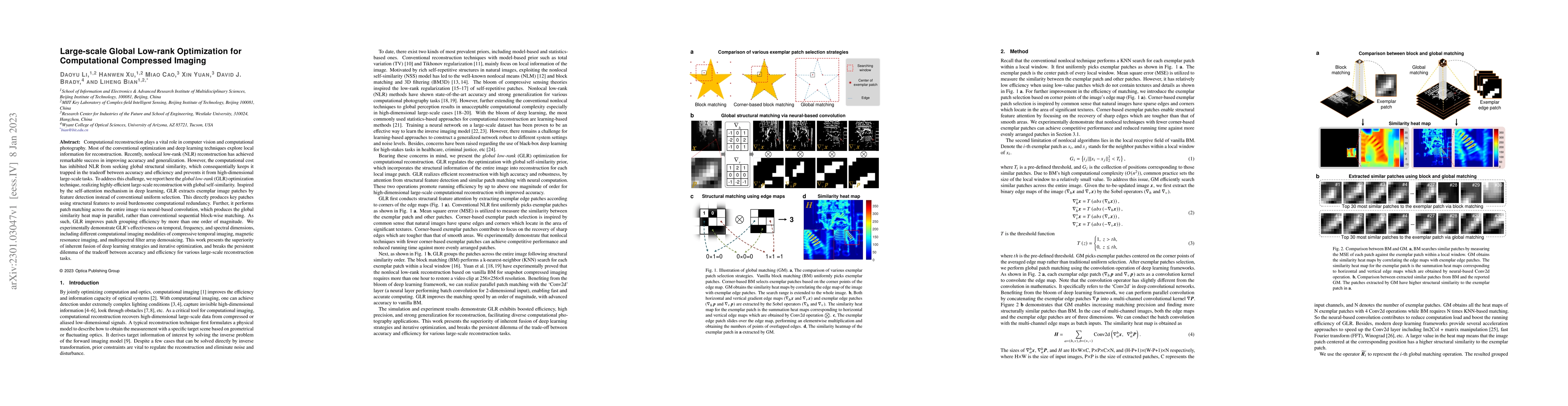 Thumbnail for Large-scale Global Low-rank Optimization for Computational Compressed
  Imaging