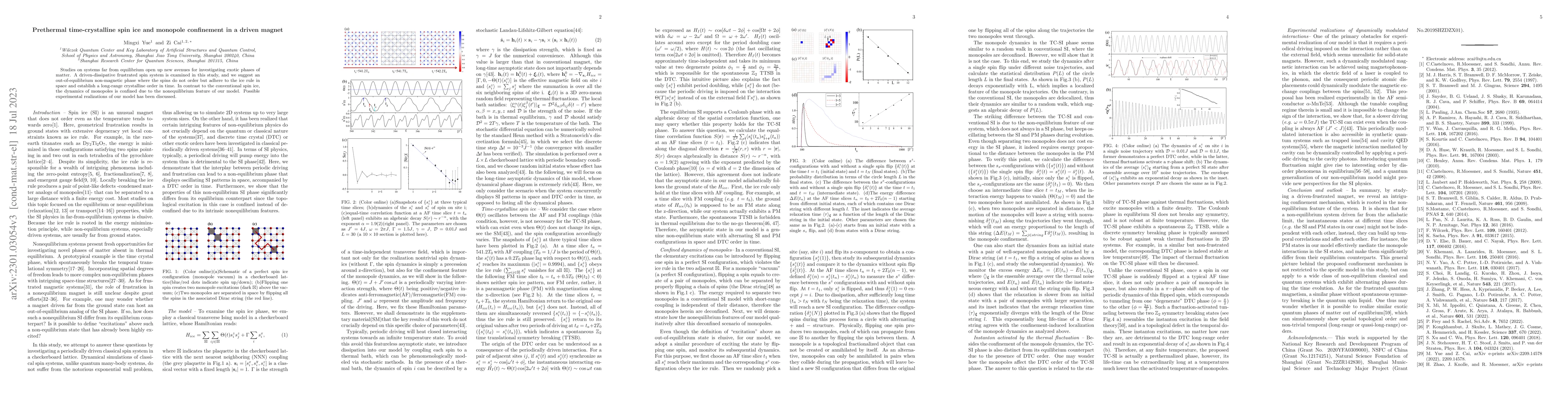 Thumbnail for Prethermal time-crystalline spin ice and monopole confinement in a
  driven magnet