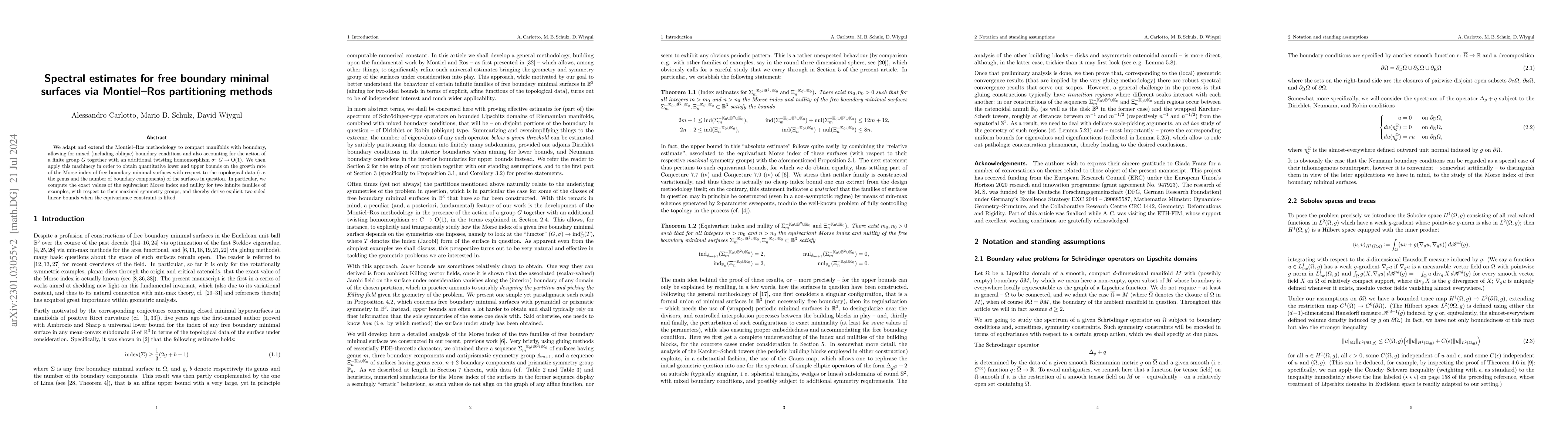 Thumbnail for Spectral estimates for free boundary minimal surfaces via Montiel-Ros
  partitioning methods