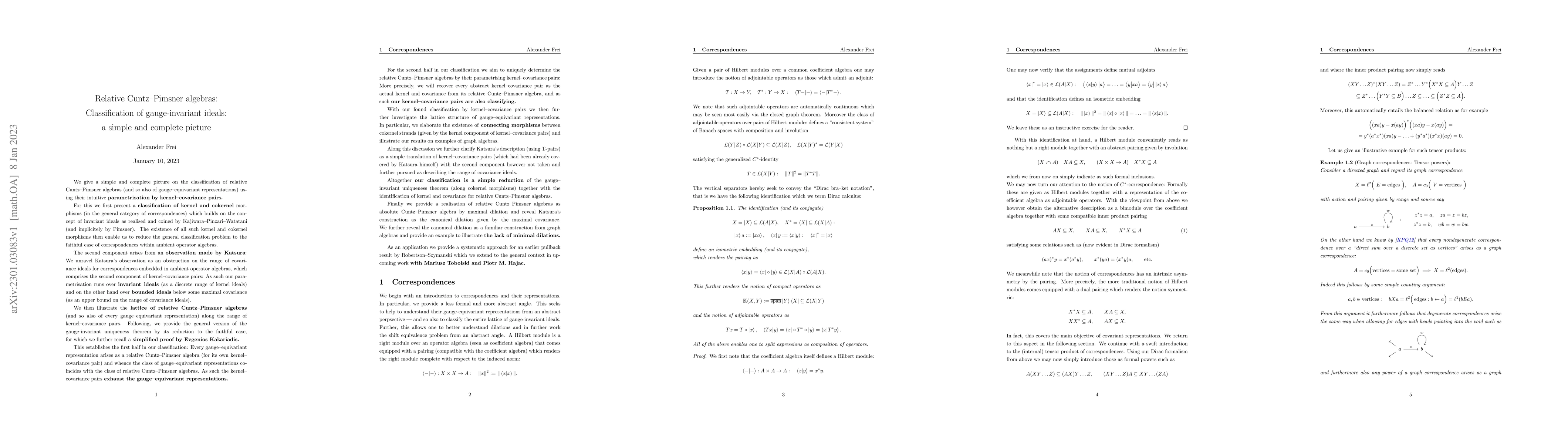 Thumbnail for Relative Cuntz--Pimsner algebras: classification of gauge-equivariant
  representations: a simple and complete picture