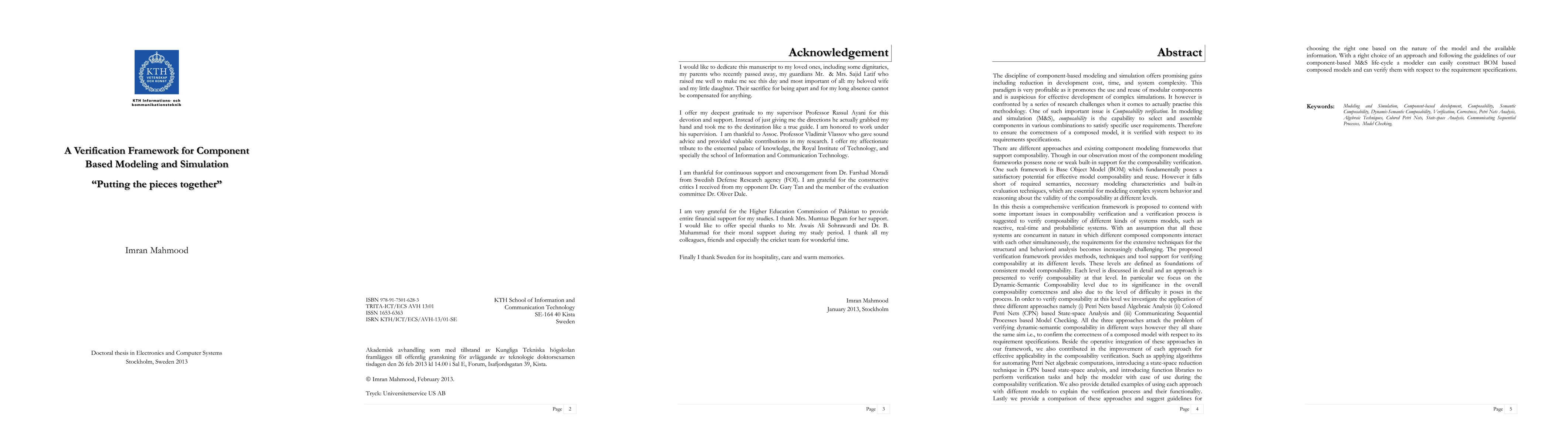 Thumbnail for A Verification Framework for Component-Based Modeling and Simulation
  Putting the pieces together