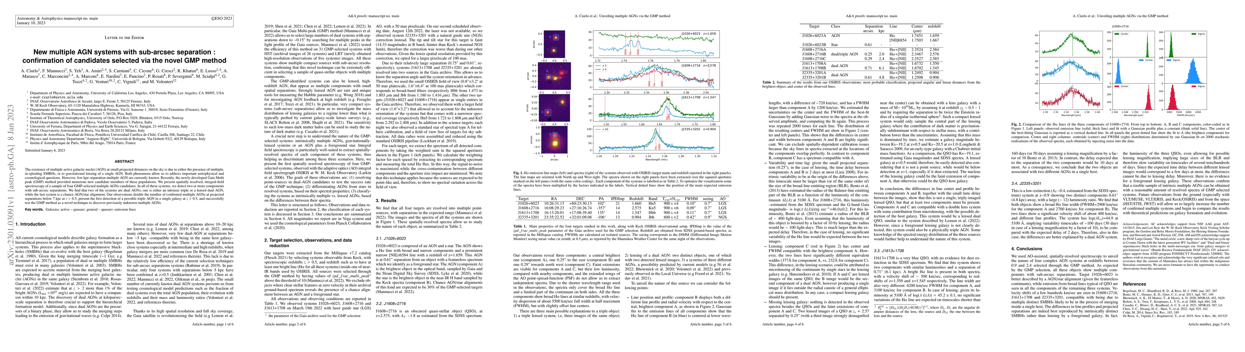 Thumbnail for New multiple AGN systems with sub-arcsec separation: confirmation of
  candidates selected via the novel GMP method