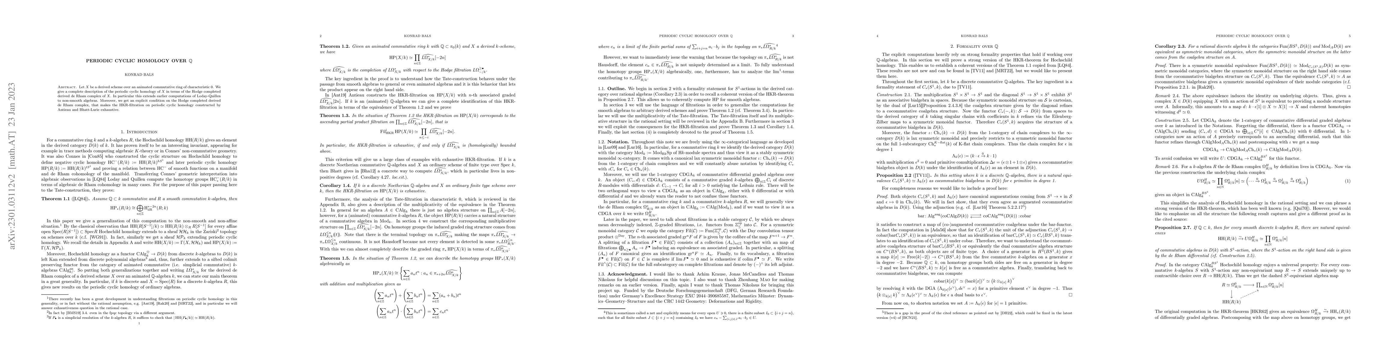 Thumbnail for Periodic Cyclic Homology over Q