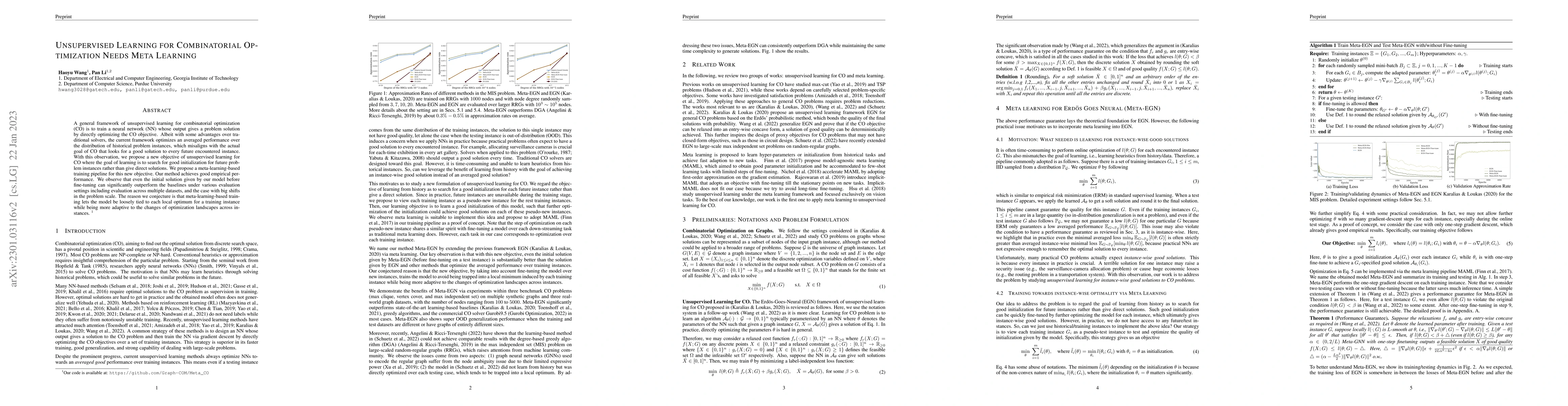 Thumbnail for Unsupervised Learning for Combinatorial Optimization Needs Meta-Learning