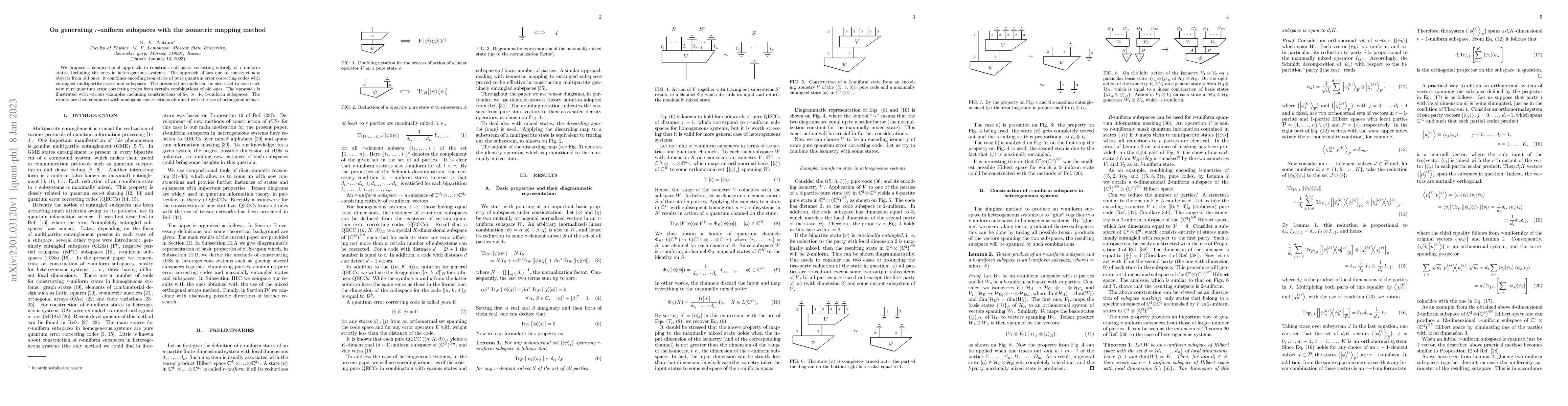 Thumbnail for On generating r-uniform subspaces with the isometric mapping method