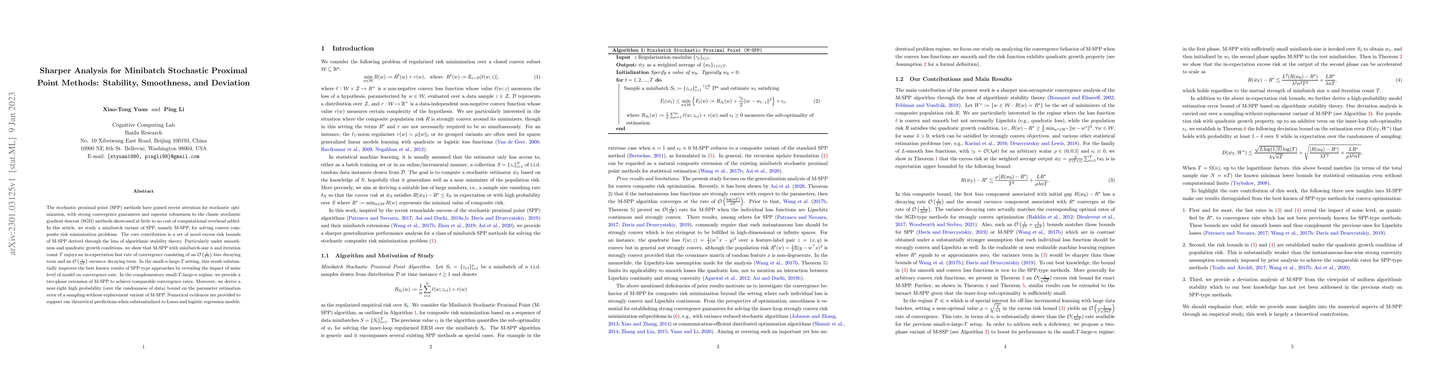 Thumbnail for Sharper Analysis for Minibatch Stochastic Proximal Point Methods:
  Stability, Smoothness, and Deviation