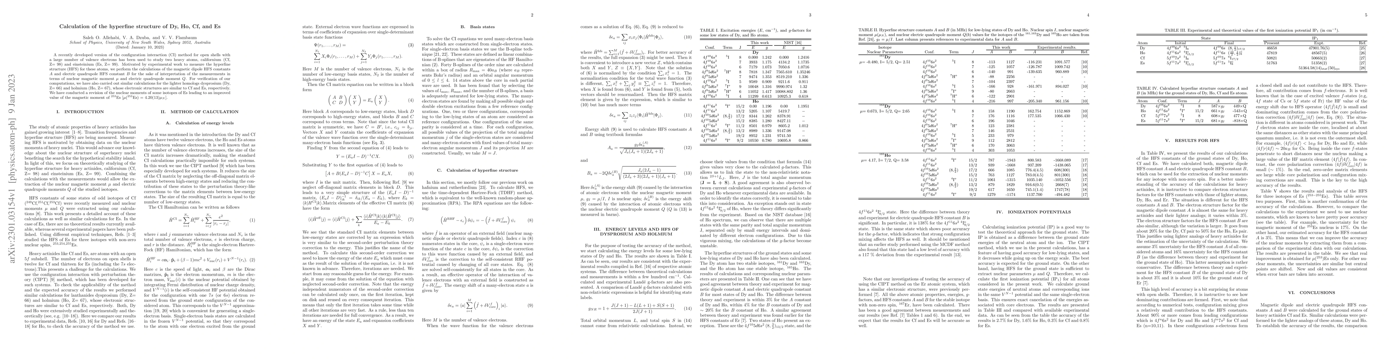 Thumbnail for Calculation of the hyperfine structure of Dy, Ho, Cf, and Es