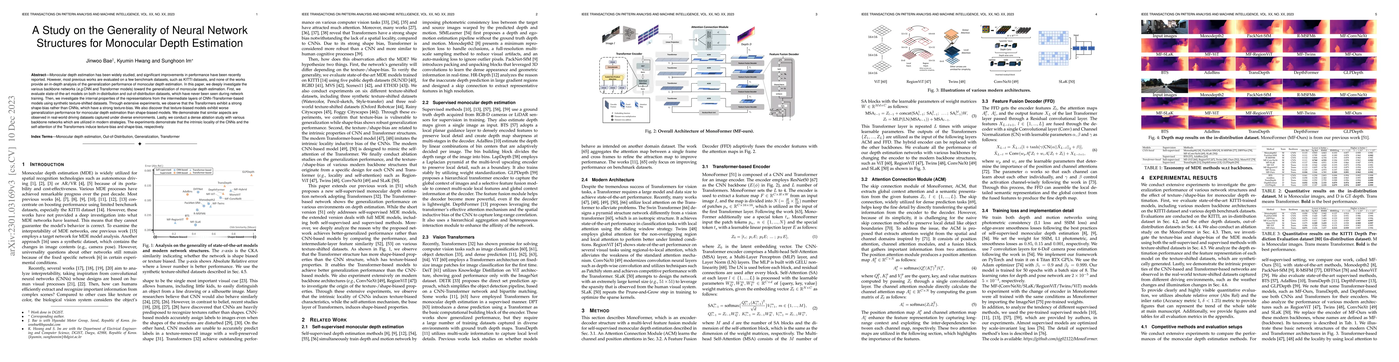 Thumbnail for A Study on the Generality of Neural Network Structures for Monocular
  Depth Estimation