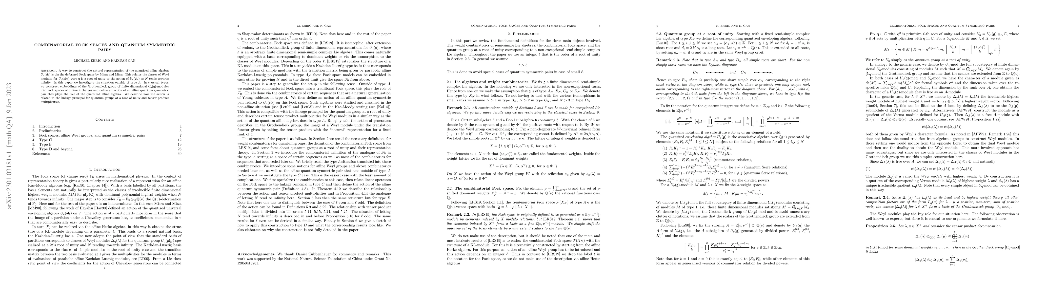 Thumbnail for Combinatorial Fock spaces and quantum symmetric pairs