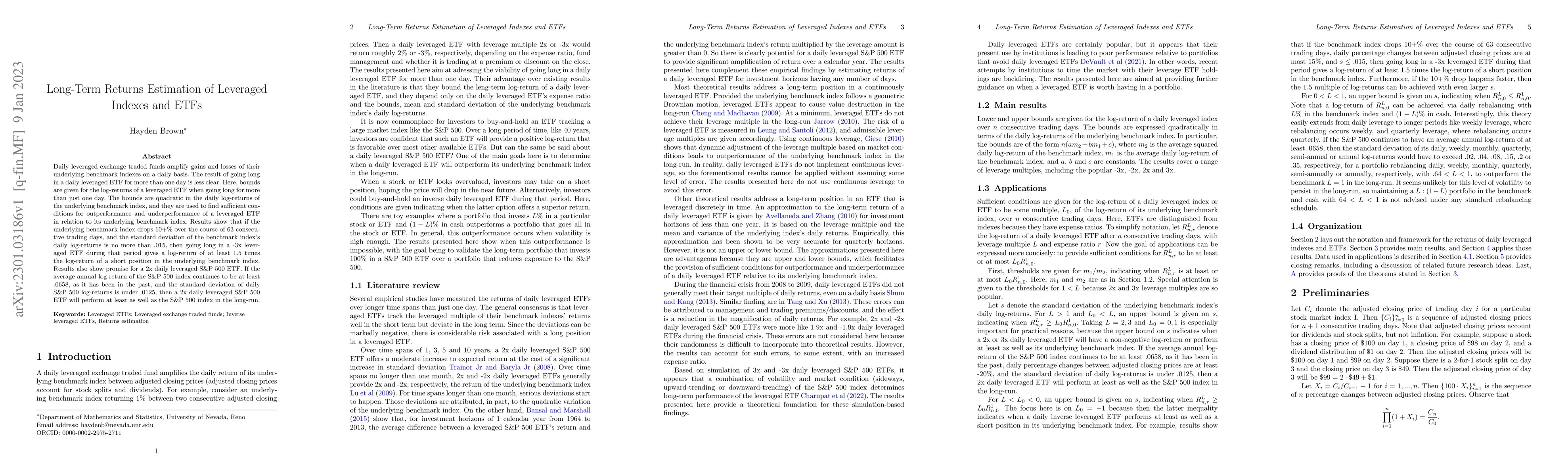 Thumbnail for Long-Term Returns Estimation of Leveraged Indexes and ETFs