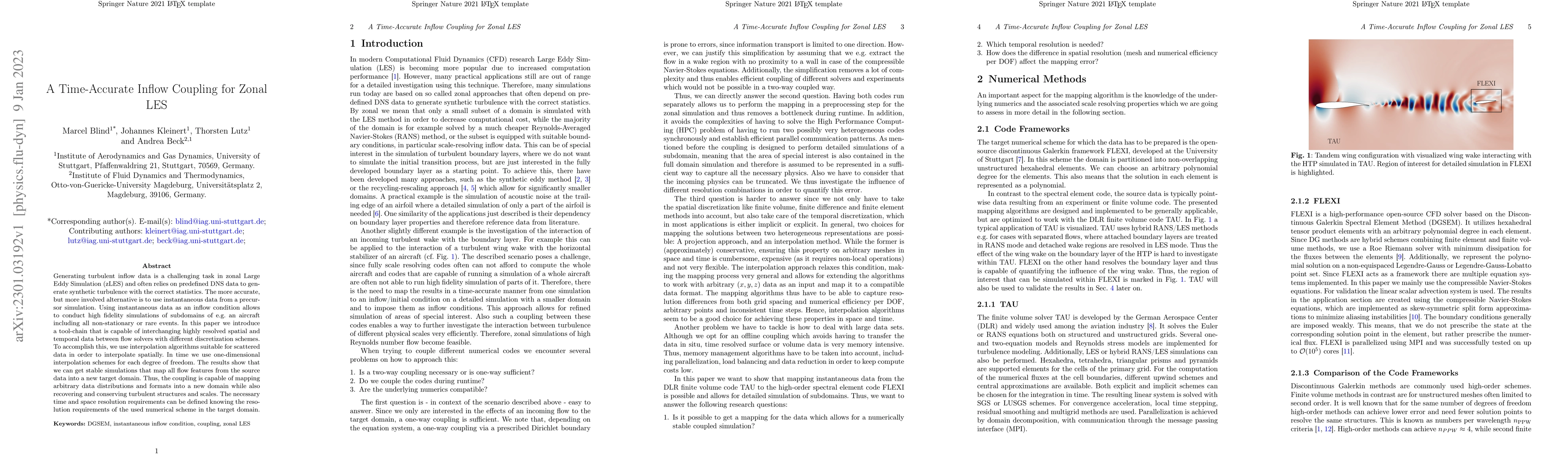 Thumbnail for A Time-Accurate Inflow Coupling for Zonal LES