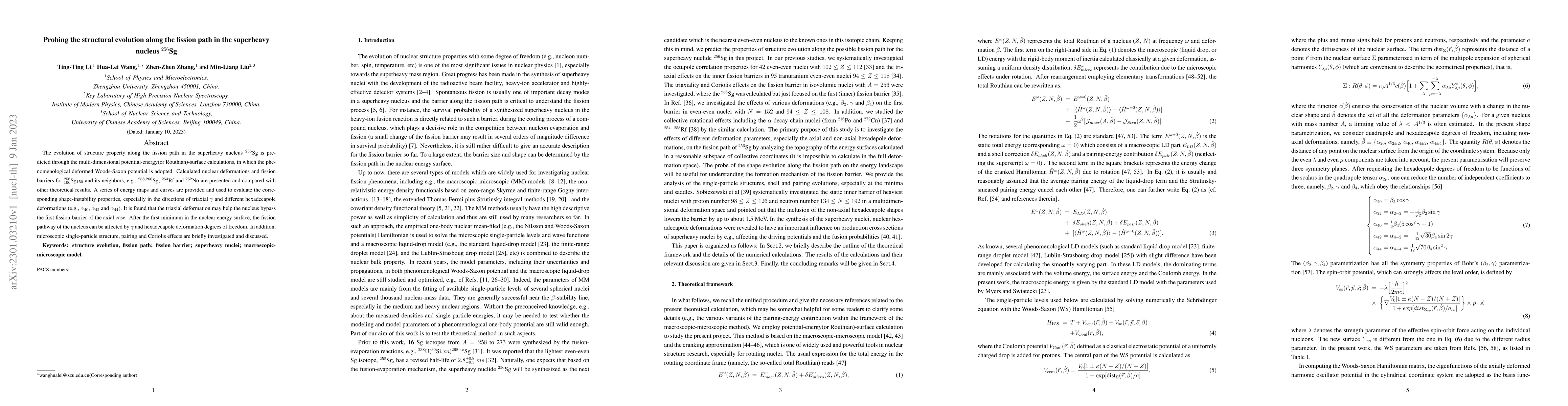 Thumbnail for Probing the structural evolution along the fission path in the
  superheavy nucleus $^{256}$Sg
