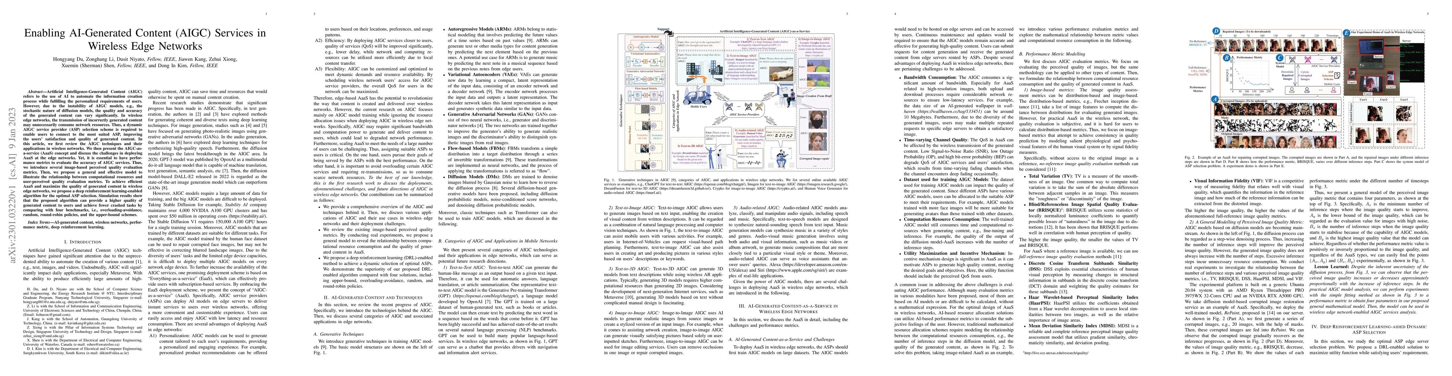 Thumbnail for Enabling AI-Generated Content (AIGC) Services in Wireless Edge Networks